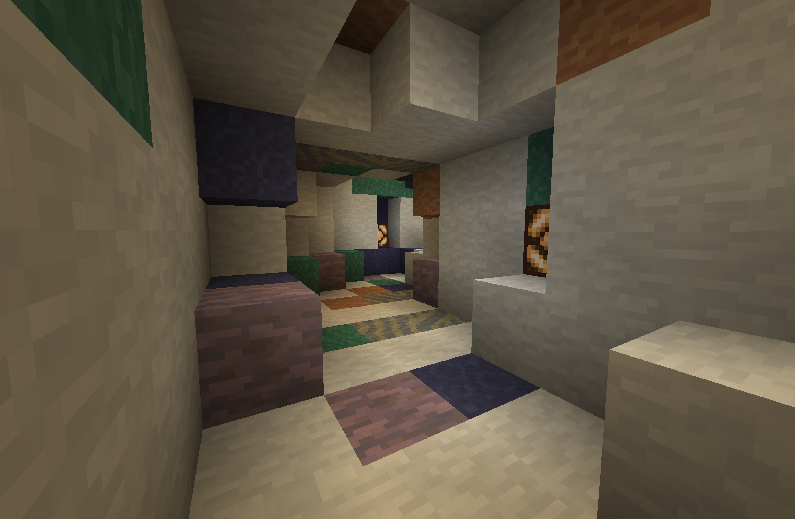 a cave remodeled with metamorphic blocks